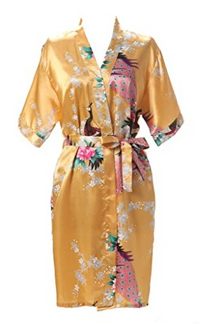 Шелковый Атласный Свадебный халат невесты Цветочный Короткое Кимоно ночной