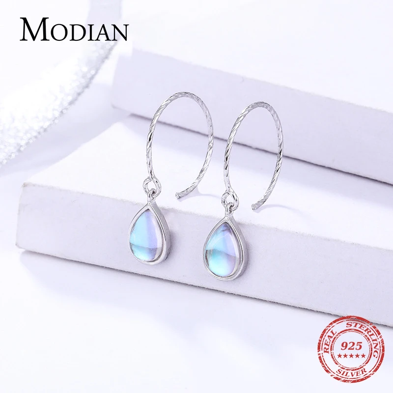Modian 100% Настоящее серебро 925 пробы капли воды красочные хрустальные Висячие