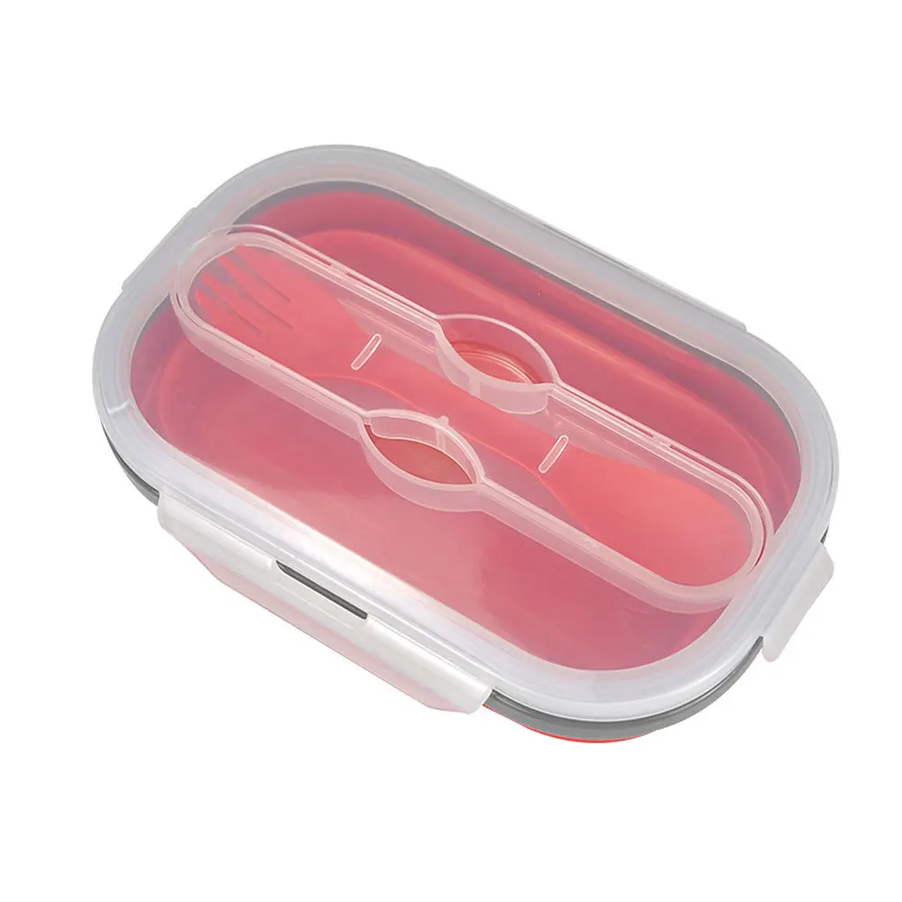 Складная Силиконовая коробка для завтрака Bento контейнер еды фруктовый Crisper