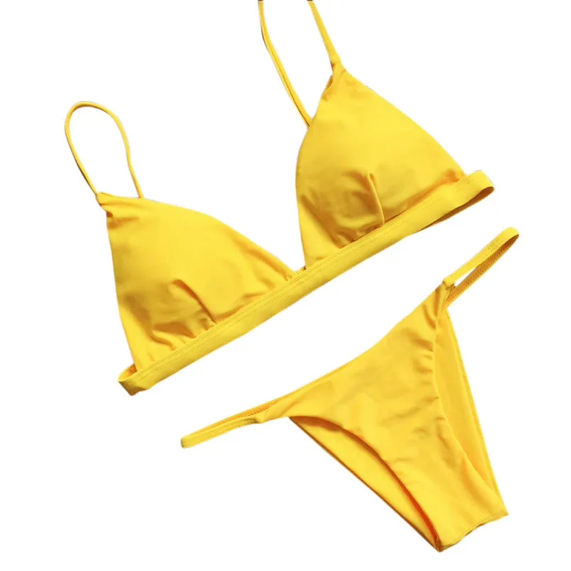Sexy separates in solid colors Push-up Padded Bra Beach spaghetti strap underwear backless Swimsuit Swimwear 40ja22 | Женская одежда
