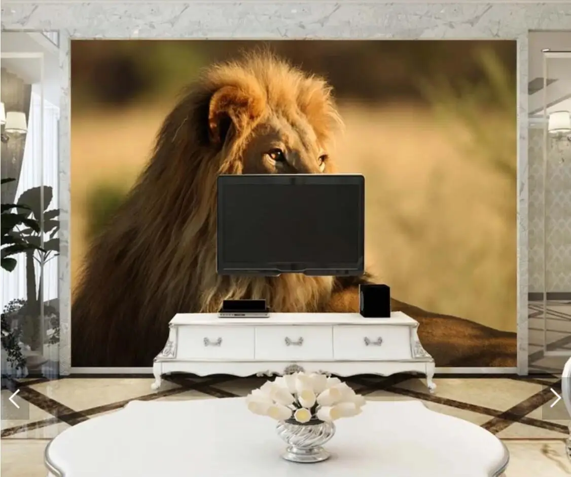 3D настенная Фреска фотобумага картина Лев печатные фрески Африканские животные