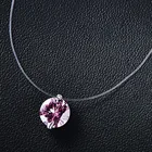 2020 модное блестящее ожерелье в форме капли воды с кристаллами из циркона кулон на леске прозрачное невидимое женское ожерелье Горячие украшения кто