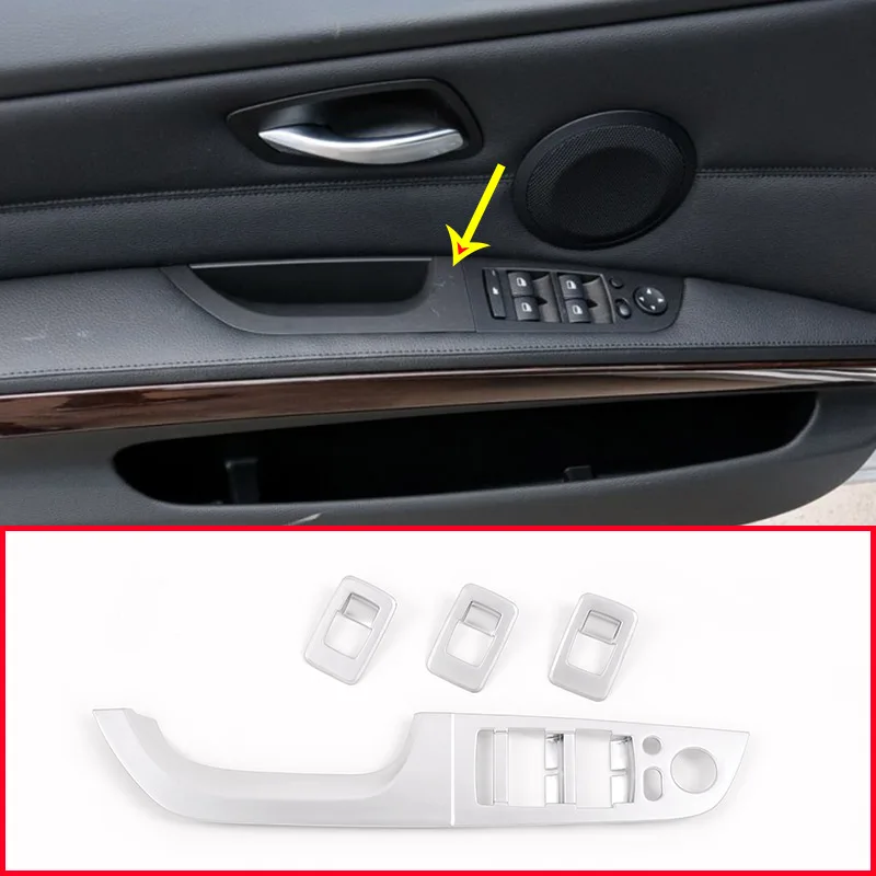 4 шт. для BMW E90 E92 E93 3 серии 2005 2012 матовое окно кнопка подъема отделка LHD