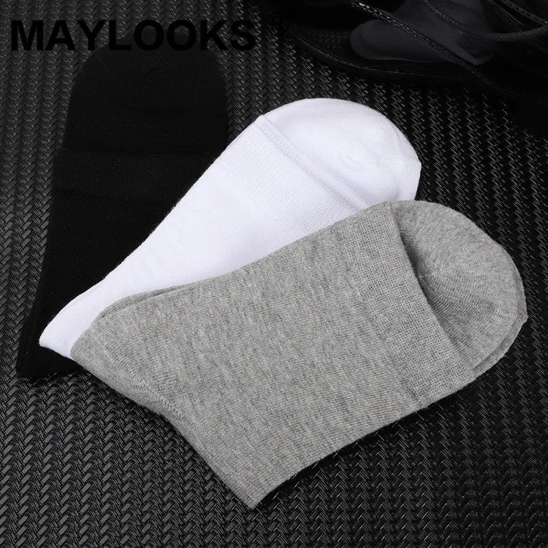 Maylooks/Новинка мужские однотонные Повседневные носки в штучной упаковке хлопковые