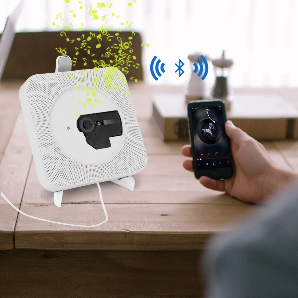 VBESTLIFE портативный настенный Bluetooth 2,1 CD плеер FM радио для США штекер с пультом дистанционного управления