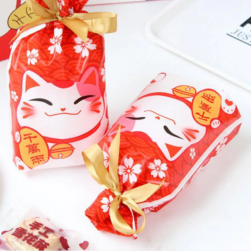 Пакет конфет Happy Fortune Cat 500 шт. 23*15*6 см пластиковые подарочные пакеты для печенья
