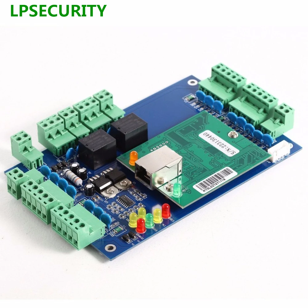 LPSECURITY TCP/IP RJ45 2-дверная панель управления доступом, модуль управления доступом к двери, система управления доступом к двери
