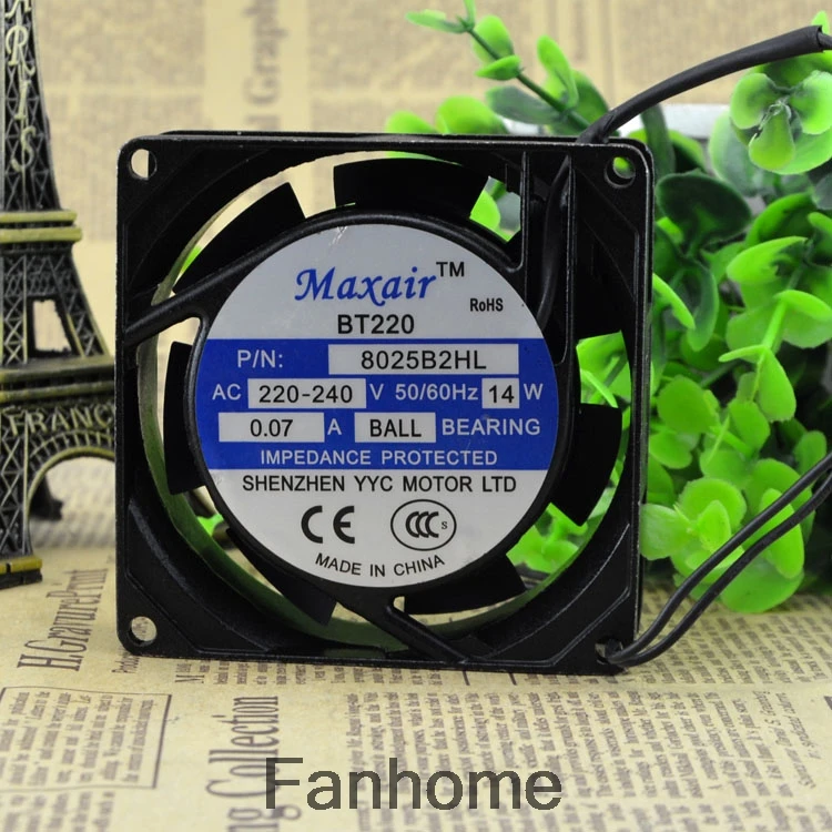 Для Maxair/BT8025B2HL осевой потоковый вентилятор AC охлаждающий 8025B2HL шарикоподшипник (220