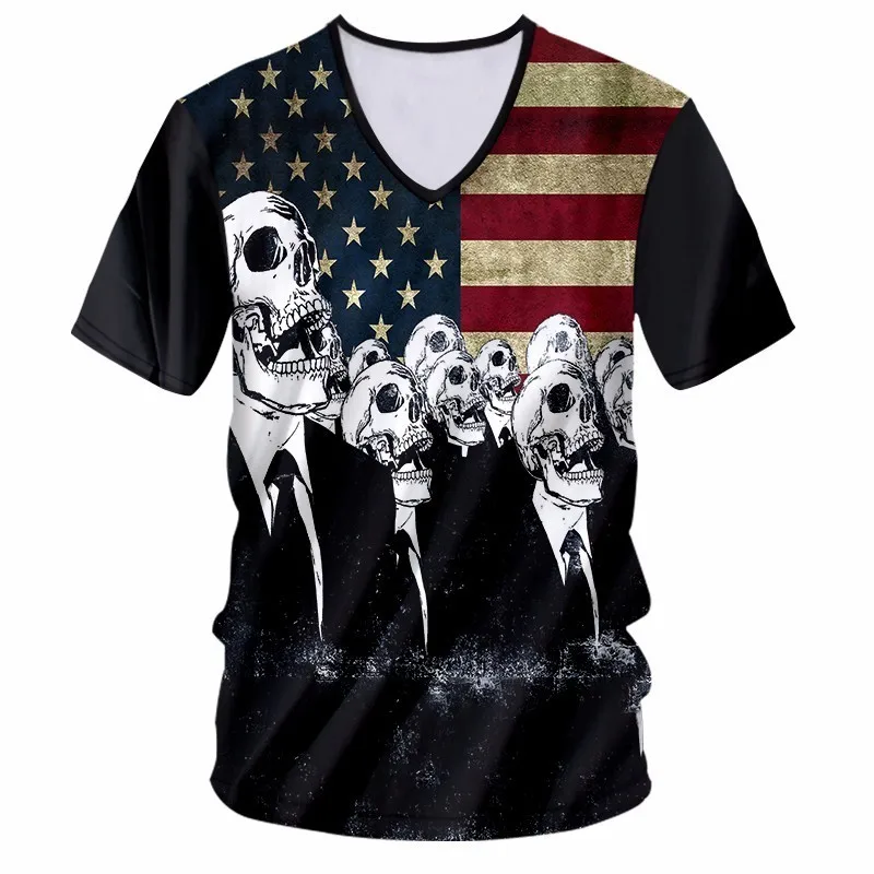 OGKB хип хоп панк Сексуальная футболка с v образным вырезом Женская/Мужская Печать