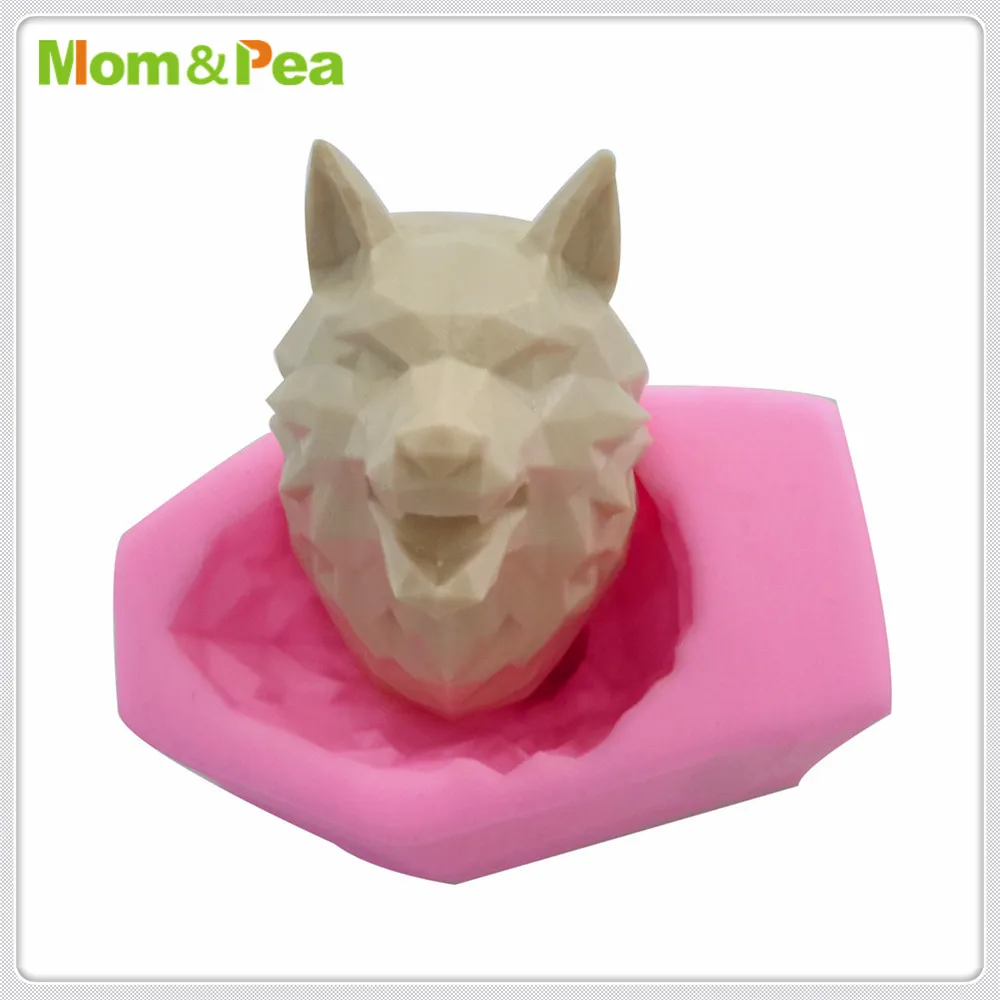 Силиконовая форма в форме головы волка Mom & Pea MPA1853 украшение для торта 3D помадки