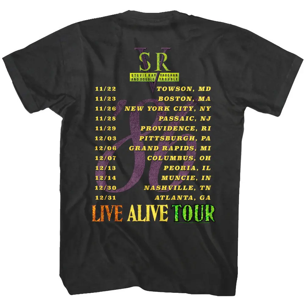 Stevie Ray Vaughan& Double Trouble LIVE ALIVE Tour 1986, Мужская футболка рок-группы, Мужская футболка, s, новинка, футболки с принтом