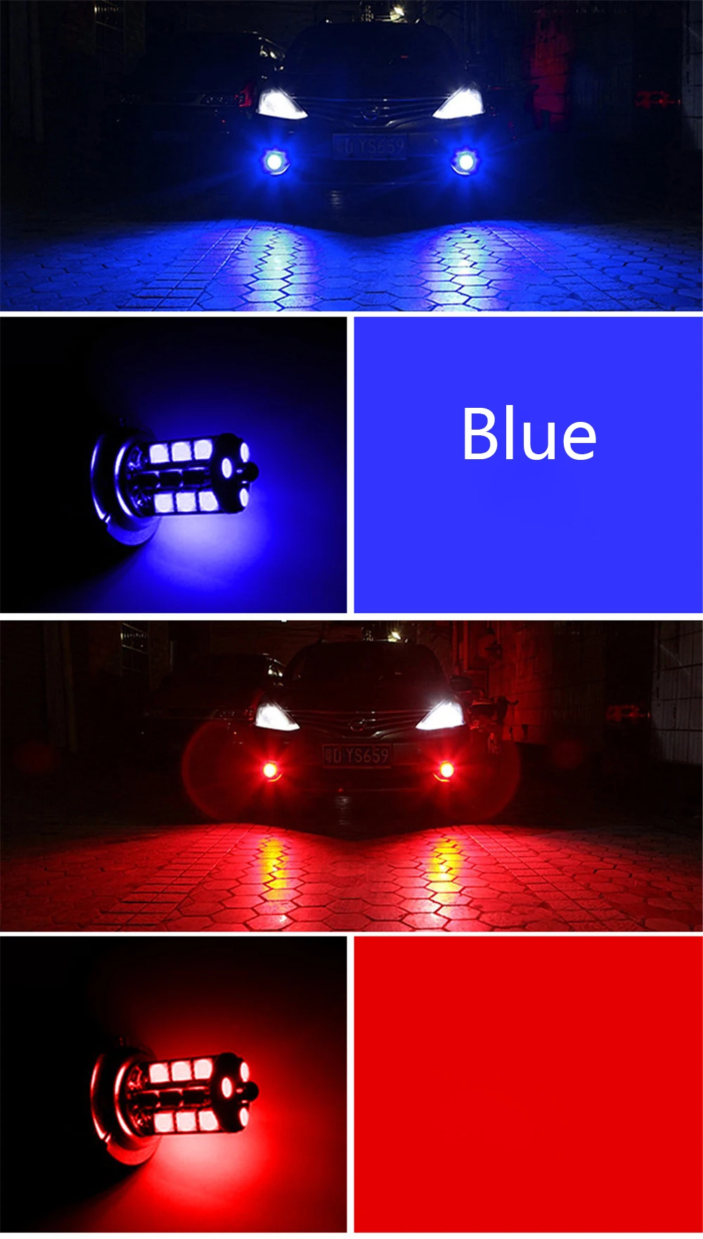 Автомобильный светодиодный противотуманный светильник RGB пульт дистанционного управления Управление Беспроводной красочные стетящиеся волосы H7 9005 9006 H4 H3 880 881 27SMD изменение светильник Противотуманные огни 1 комплект