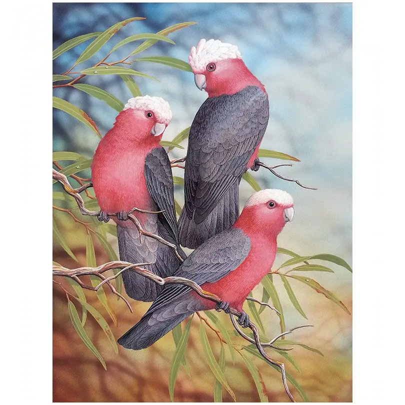 Three Parrots Picture DIY Diamond Painting Bird 3d Embroidery Wholesale Home Decor Mosaic Artwork Round Rhinestone Kit | Дом и сад