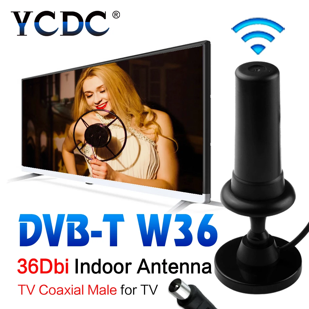 Горячая HD усиление черный цифровой DVB-TW36 36dBi 470-862 МГц бустер Внутренняя антенна для HD ТВ цифровой ТВ усилитель сигнала EL5935