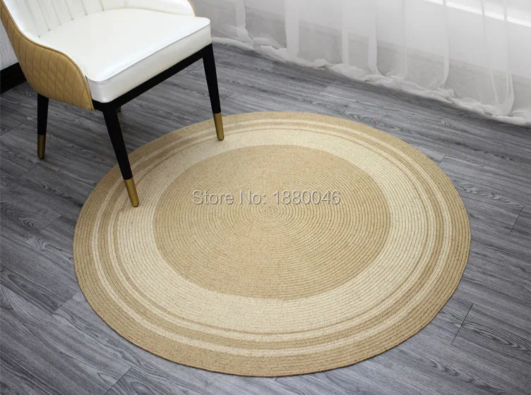 Новинка 2019 японский ковер натуральный джутовый круглый ручной работы курсивные