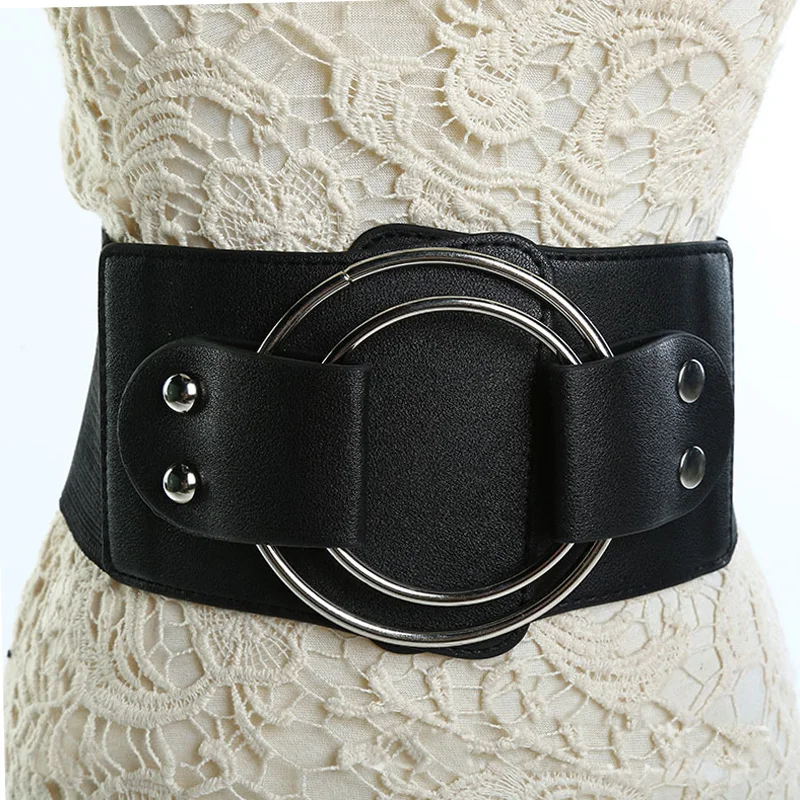 Популярные женские уличные панк большие двойные обручи широкий пояс эластичный