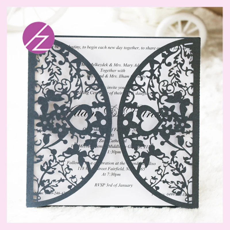 

50pc/lot Free samples Customized free samples butterfly style wedding cards 2016 wholesale factory price