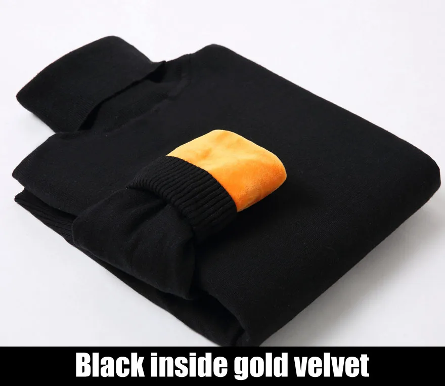 plus velvet black Новинка, зимний мужской свитер, Мужская водолазка, Одноцветный Повседневный свитер, мужской тонкий вязаный плюс бархатный Толстый Пуловер - Цвет: plus velvet black
