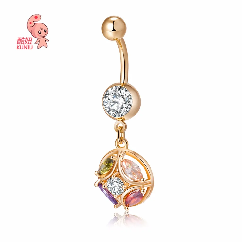Новая мода циркон пупок присинг для тела Crystal Bell пупка живота Piercing Nombril ювелирное