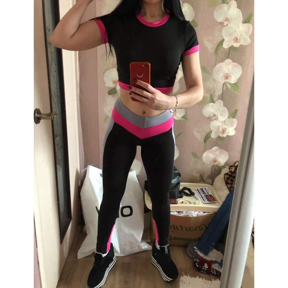 Belleziva, женский спортивный костюм, комплект для йоги, пэчворк, для бега, фитнеса, бега, футболка, леггинсы, спортивный костюм, спортивная одежда для спортзала, одежда для тренировок