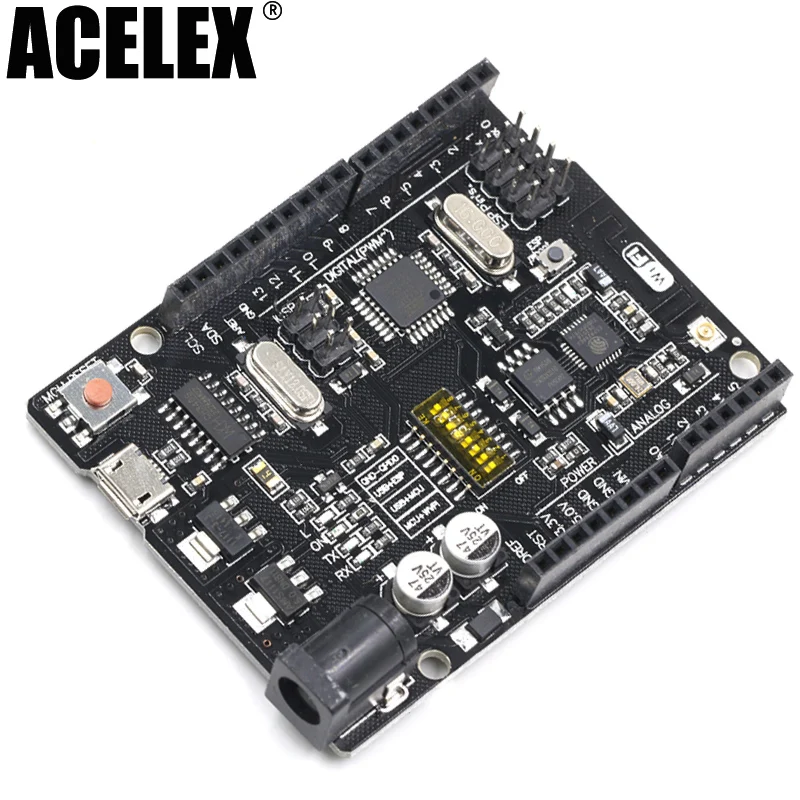 UNO+ WiFi R3 ATmega328P+ ESP8266(32 Мб памяти) USB-TTL CH340G для Arduino Uno, NodeMCU, WeMos ESP8266 новое поступление