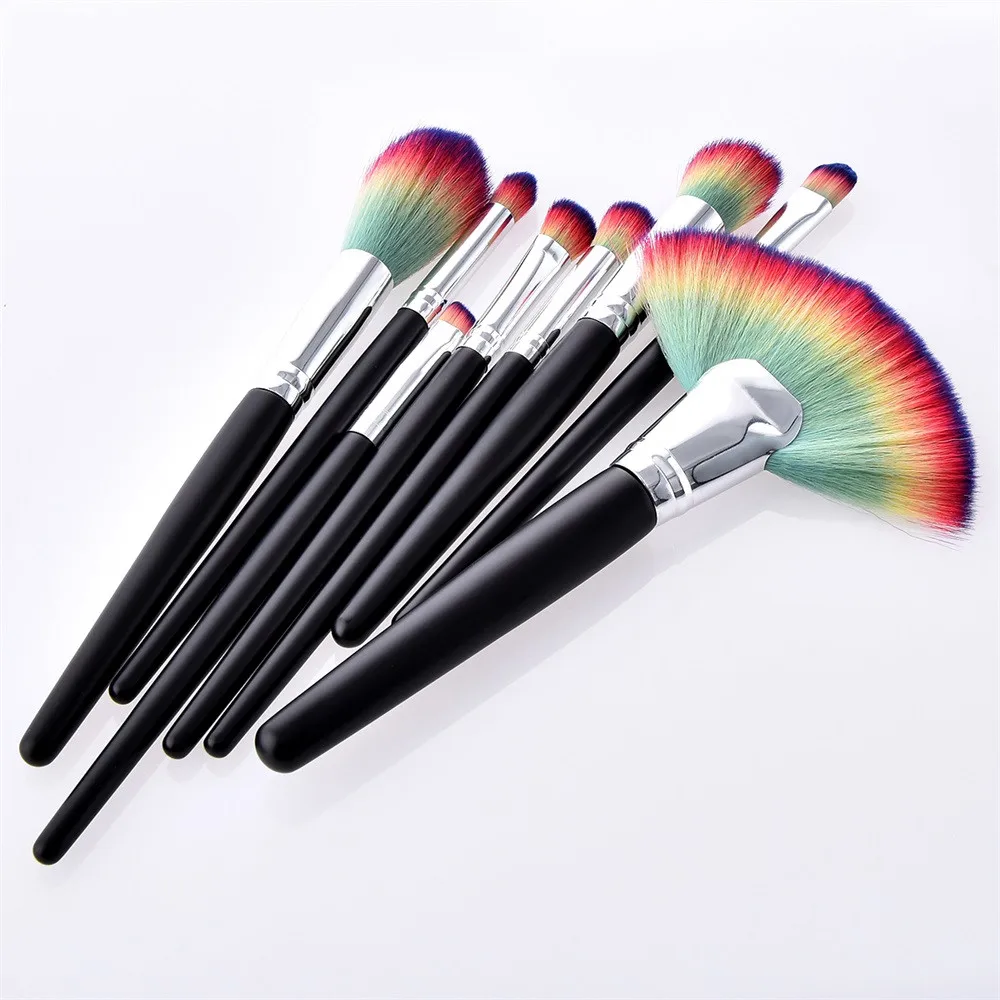 GUJHUI 8Pcs Black Wooden Handle Makeup Brushes Set Professional Advanced Beauty Cosmetic Foundation Brush Make Up | Красота и