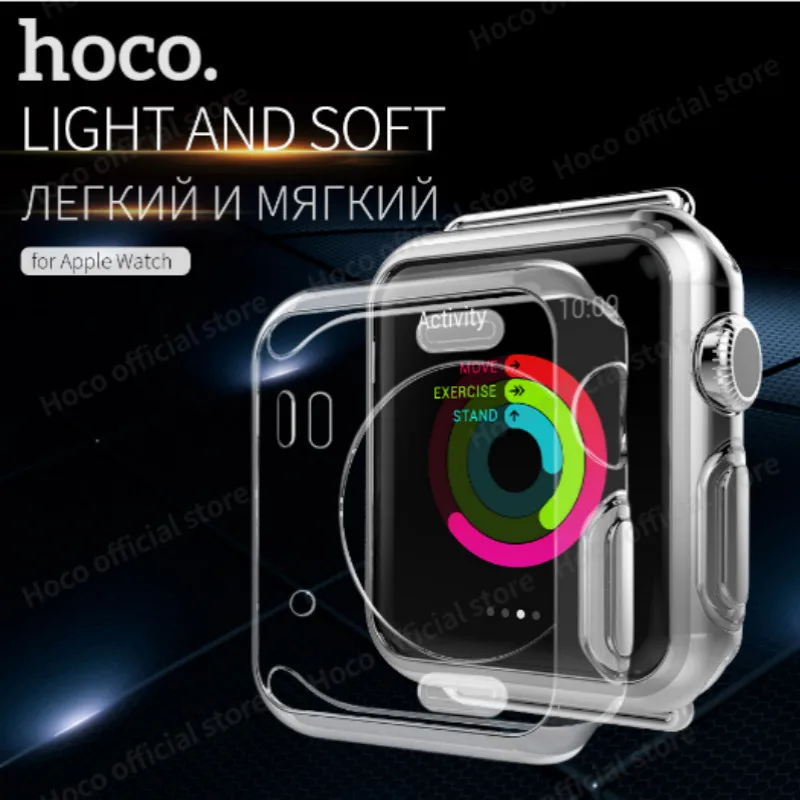 Shell for Apple Watch HOCO iWatch Series23 Soft Transparent Case Ultra Thin Clear Protective Cover Protection Smart Bumper | Электроника