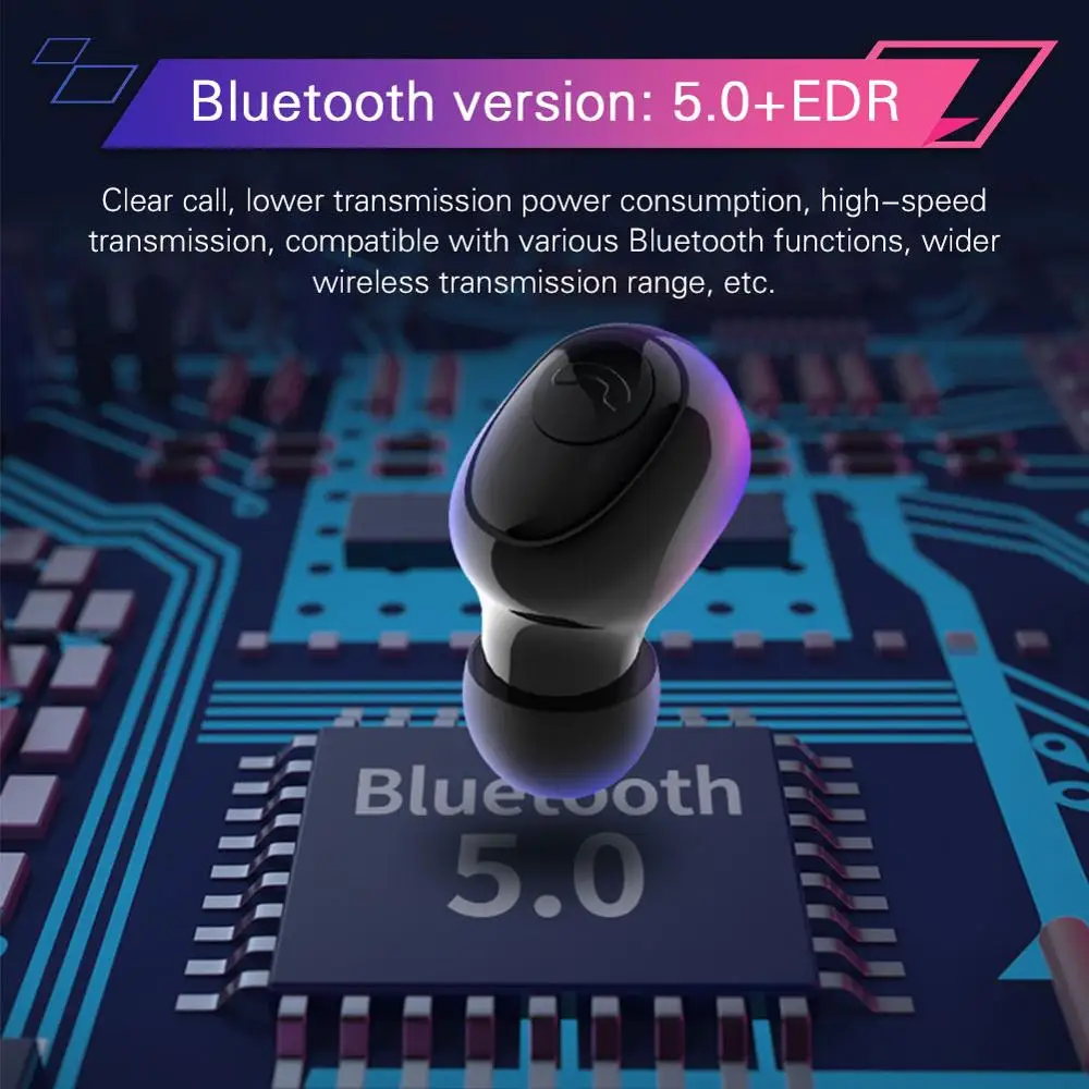 TWS-наушники Youbina с поддержкой Bluetooth 5 0 и зарядным устройством на 3500 мА · ч |