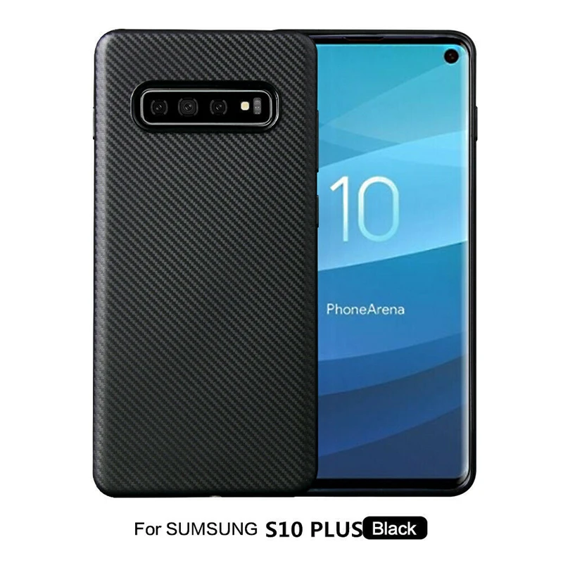 Противоударный бампер из углеродного волокна для Samsung Galaxy S10 прочный мягкий