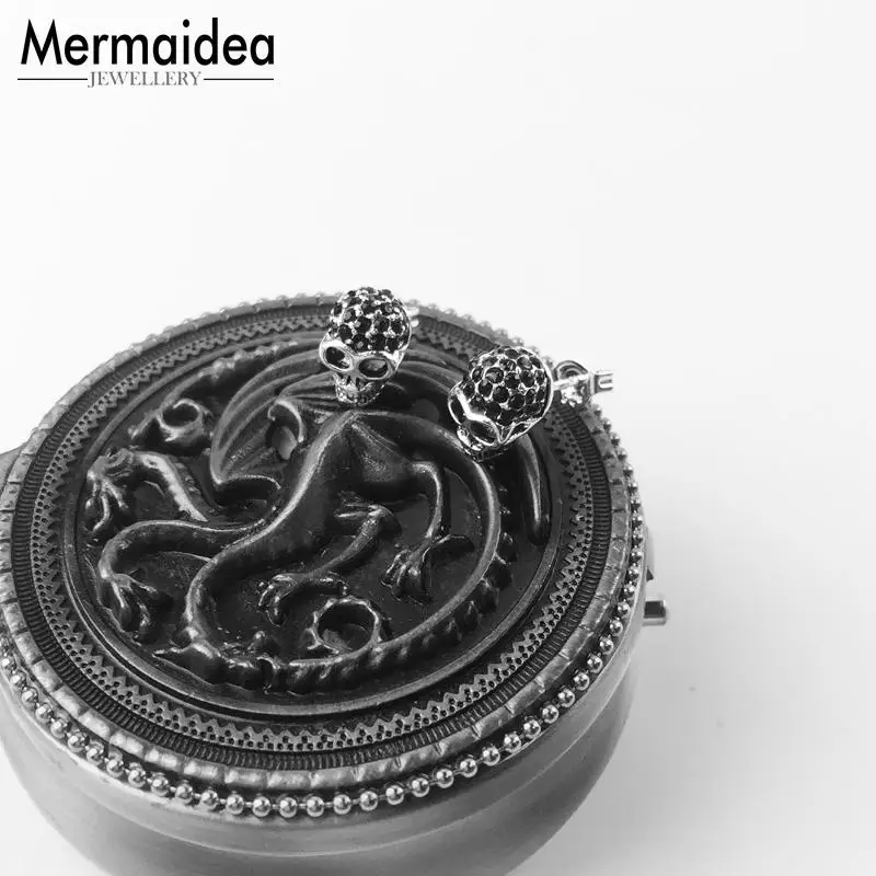 Серьги-гвоздики с черепами 2020 новые модные ювелирные изделия из кубического