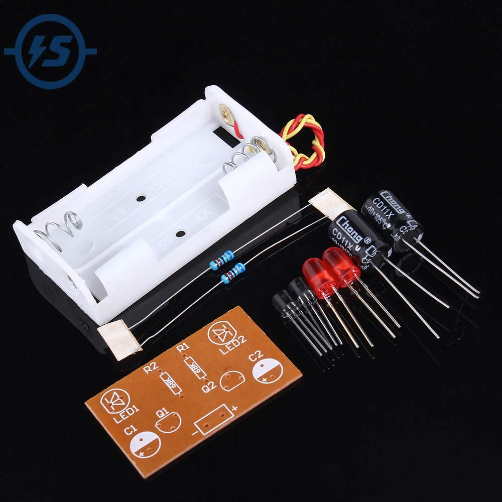2pcs DIY Kit Flash Circuit Multivibrator Suite Electronic Production Teaching Training Parts | Электронные компоненты и