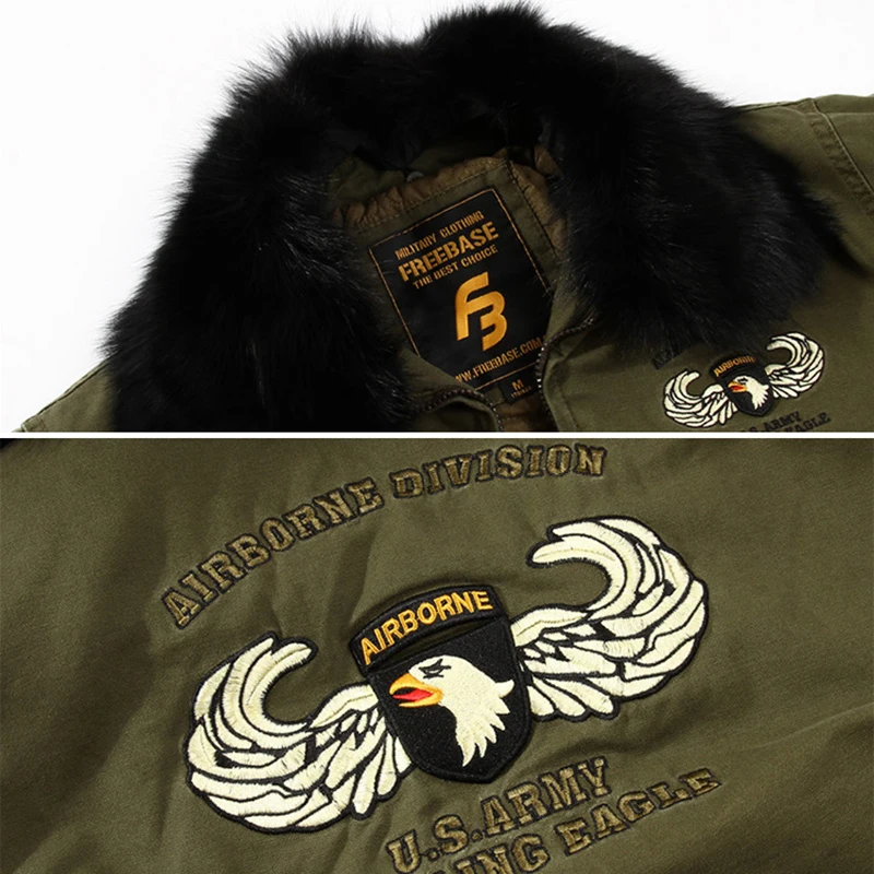 S.ARCHON US Air Force Pilot Military Jacket For Men Winter Warm Flight Tactical Coat With Fur Collar Cotton Army Jackets | Мужская