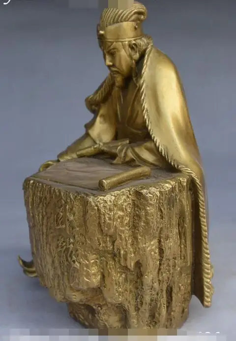 9 &quotкитайские древние три царства из чистой бронзы Статуя Дракона Zhuge Liang|statue