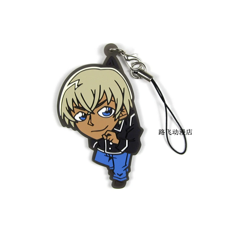 Detective Conan Action Figure Anime Model Jimmy Kudo Furuya Rei Akai Shuuichi Kaitou Kiddo Rubber Keychain Pendnat Toys Gifts | Игрушки и