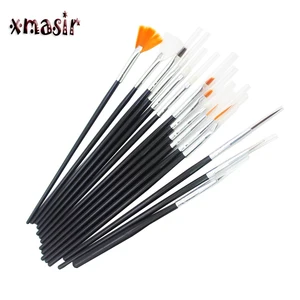 Набор кистей для нейл-арта, 15 шт.компл., с пластиковой ручкой