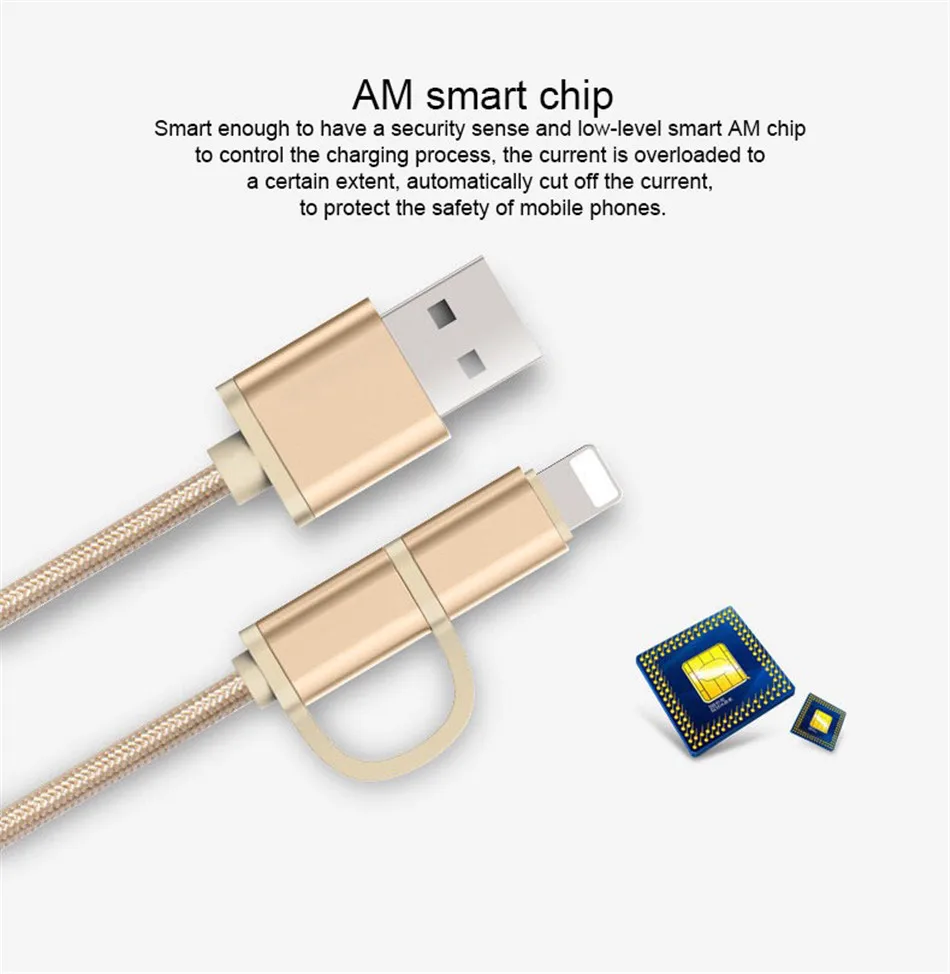 NOHON 2 в 1 микро USB кабель для зарядки и синхронизации данных 8 Pin для iPhone 7 8 Plus X для iPad Mini кабели для зарядного устройства для samsung S7