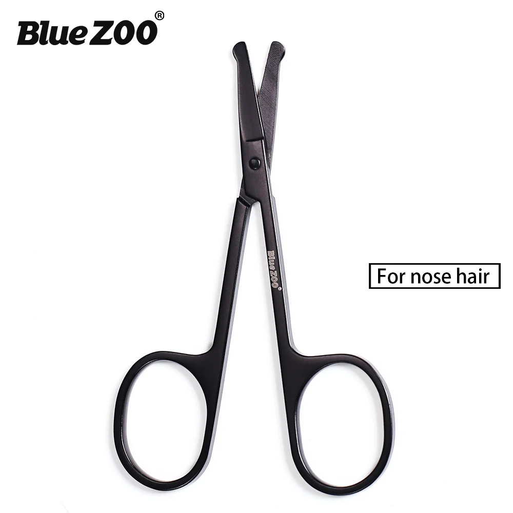 for nose hair black Ножницы для бровей Триммер для бровей ресницы для Носа Ножницы для волос из нержавеющей стали маникюрные ножницы резак инструменты для макияжа и ногтей - Цвет: for nose hair black