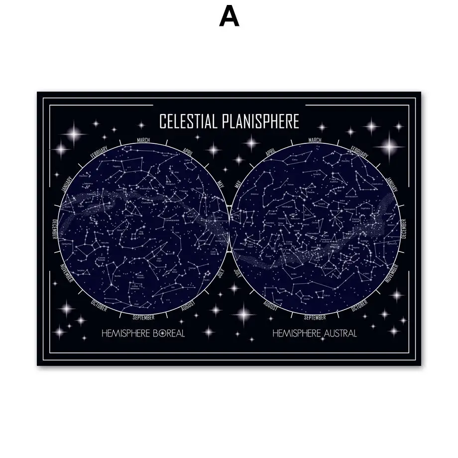 

Star Map Abstract Celestial Planisphere Wall Art Canvas Painting Nordic Poster And Print Home Decoration Picture For Living Room