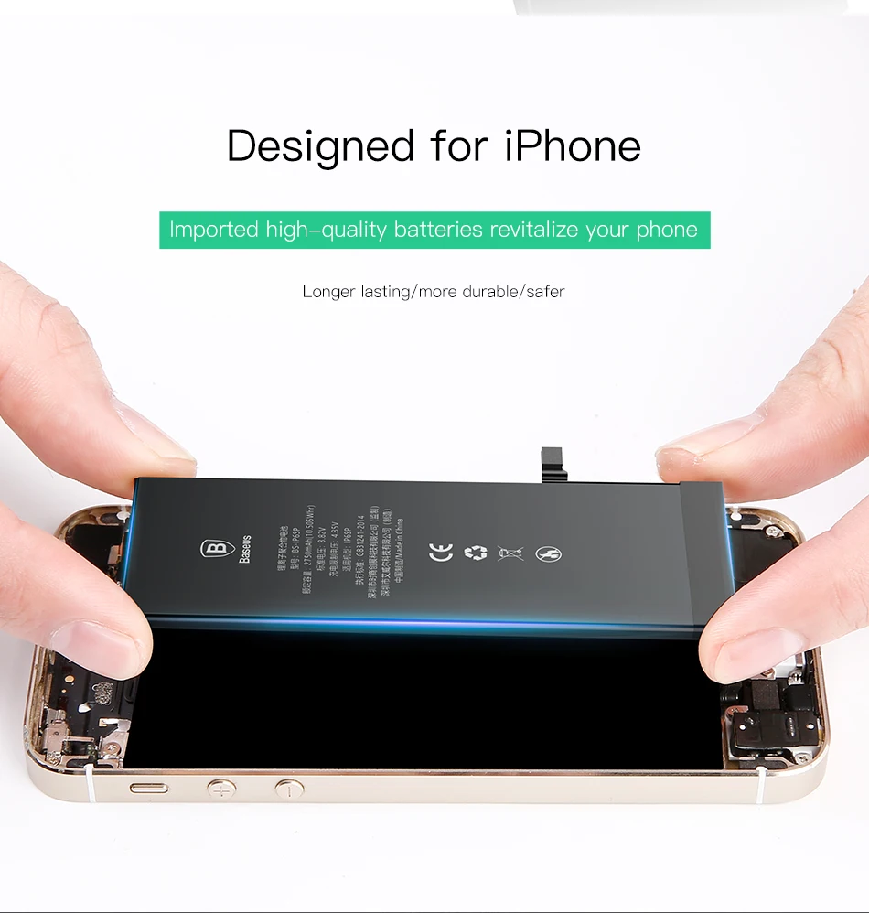 Аккумулятор для мобильного телефона Baseus для iPhone 5S, 5 s, 5c, аккумулятор, реальная емкость, 1560 мА/ч, 1440 мА/ч, сменная батарея для iPhone 5