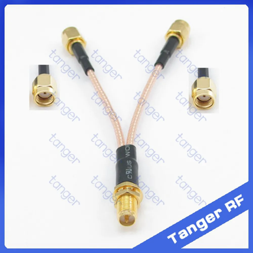 Y образный кабель для антенны удлинитель 1 RPSMA female to 2 RP SMA male разъем с 8 inch 20cm RG316 RG 316