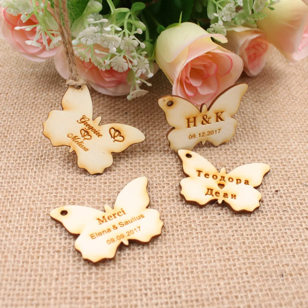 Пользовательские Свадебные бирки сувениры персонализированные свадебные