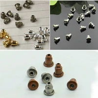 130pcs earring back stoppers ear post nuts settings for earring studs bronzesilvergoldrhodiumcopper plated