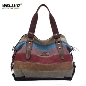 Женская Холщовая Сумка, полосатая Лоскутная сумка через плечо, сумки от известного бренда, большая сумка-тоут, сумка-мессенджер, женская сумка-Кроссбоди, модель XA274C