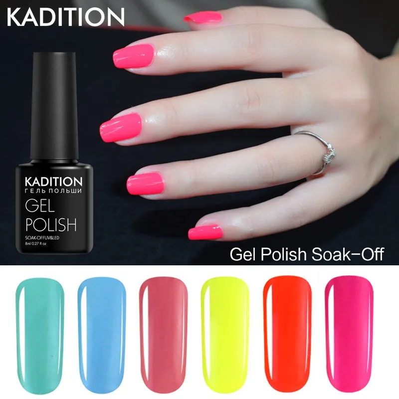 KADITION 8 мл Маникюр выдерживает Светодиодный УФ Цвет гель лак для ногтей Long Lasting