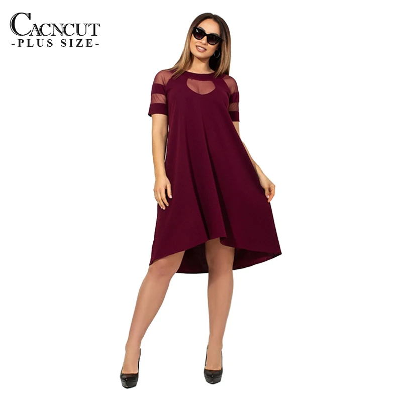CACNCUT 5XL 6XL, женское летнее Повседневное платье размера плюс, свободное сексуальное Сетчатое платье большого размера, элегантные вечерние платья, одежда