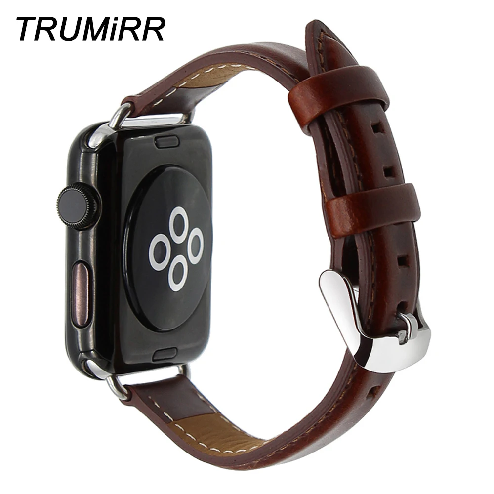 Ремешок из натуральной кожи с масляным воском для iWatch Apple Watch 38 мм 42 ремешок