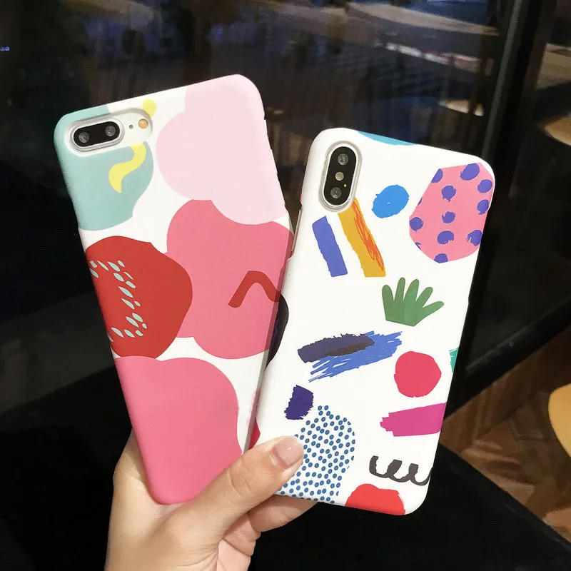 POBLU Cute Colorful Art Graffiti Phone Case For Samsung Note 9 Fashion Korea Style Hard PC Matte Cover Shell Galaxy 8 |