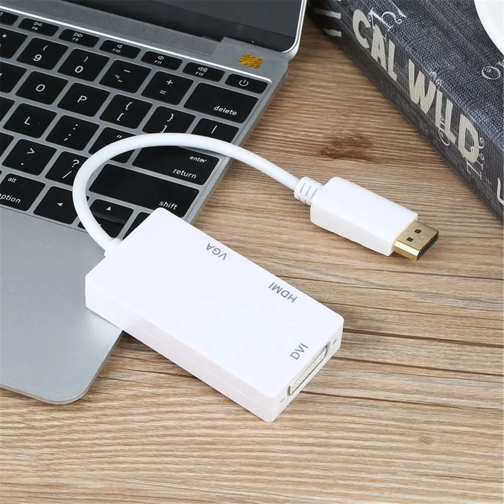Новейший 3 в 1 порт дисплея DP штекер HDMI DVI VGA RGB гнездовой адаптер конвертер разъем HD