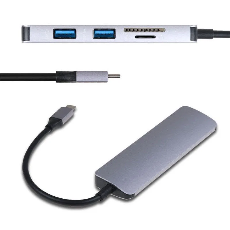 5 в 1 Type-C концентратор USB-C к 4K HDMI USB 3 0 SD TF кардридер адаптер для MacBook HSJ-19 |