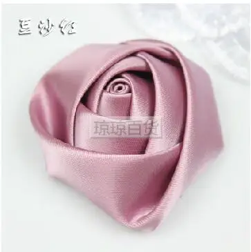 dark pink 20 шт роза красная Сделай своими руками диаметром 3,5 см атласные розы Искусственные цветы из ленты для сделать подружки невесты украшение в виде свадебного букета - Цвет: dark pink